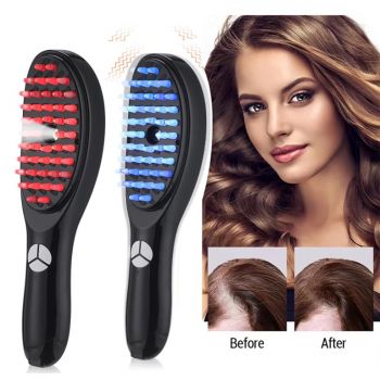 Electric Spray Massage Comb- Scalp Massager-Micro Current Head Meridian Massager Anti Hair Loss Physiotherapy Apparatus Red and Blue Light Nourishing Scalp
